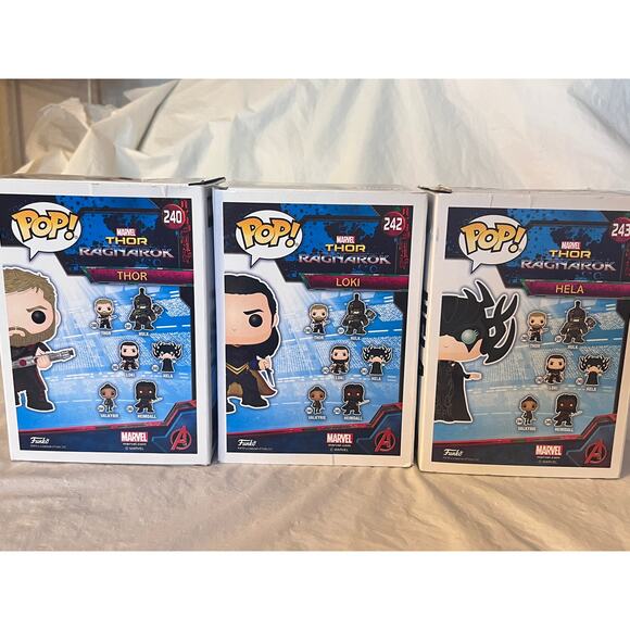 Funko Pop! Marvel Thor Ragnarok Lot of 3 Vinyl Bobble-Head - THOR HELA LOKI - Picture 15 of 15
